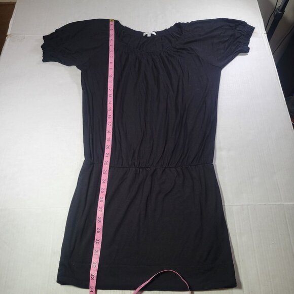 Vince Black Short-Sleeve Elastic Waist Rayon Blend Dress Size S - Picture 4 of 5